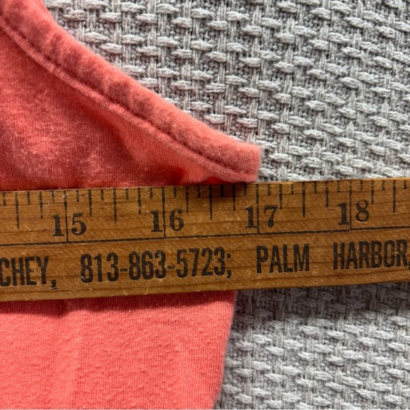 Harley Davidson Atlanta Georgia Coral Striped Tank Top XL Made USA Angel Wings - Picture 6 of 7